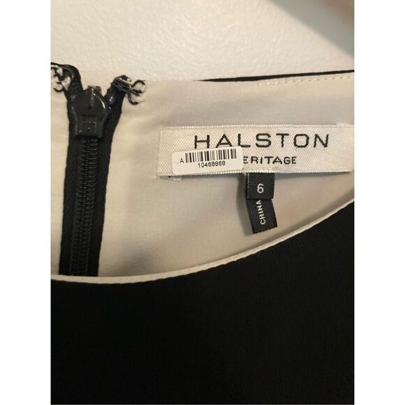 HALSTON Women's Sleeveless High-Neck Open Drape Gown with Ruching - Picture 3 of 5